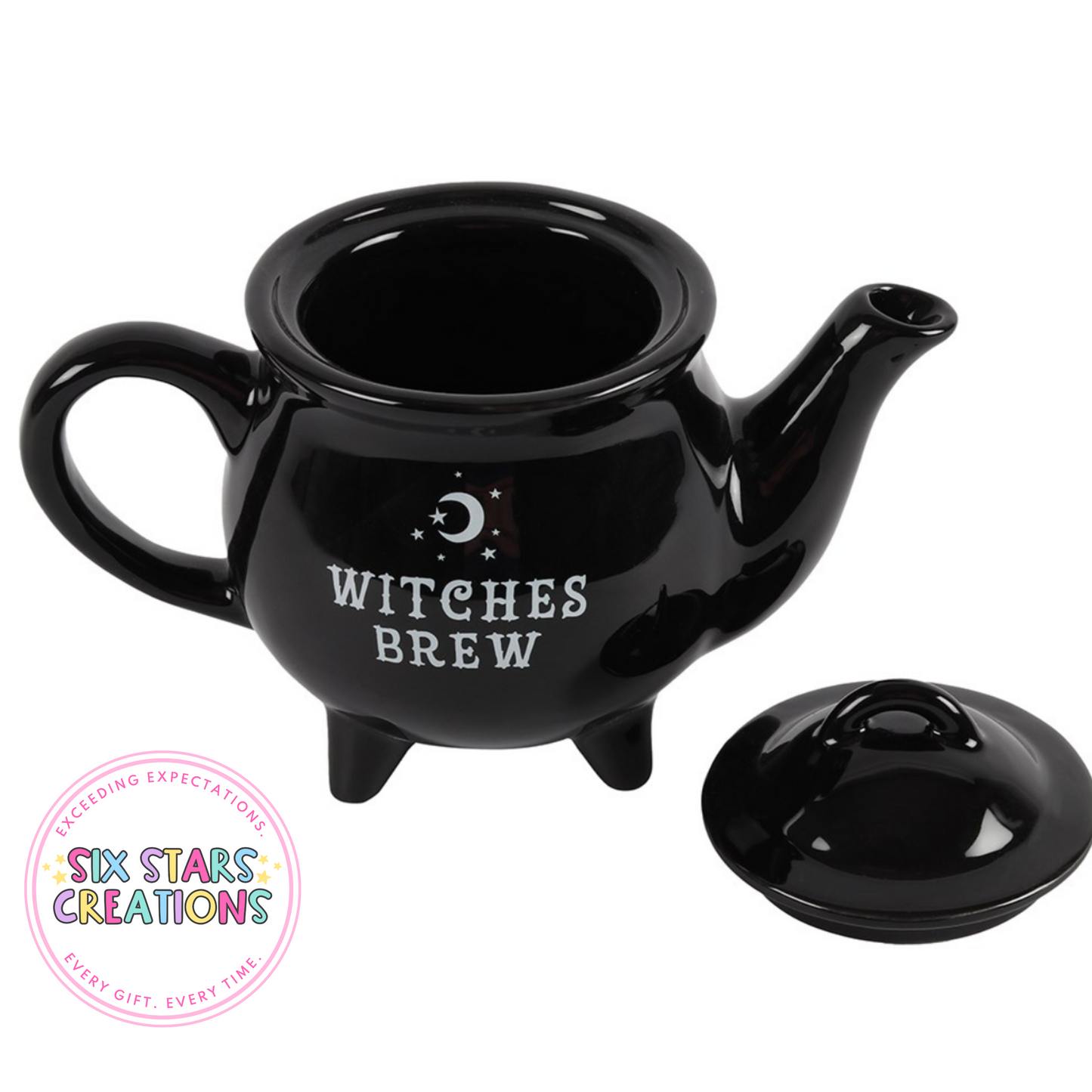 Witches Brew Black Ceramic Tea Pot