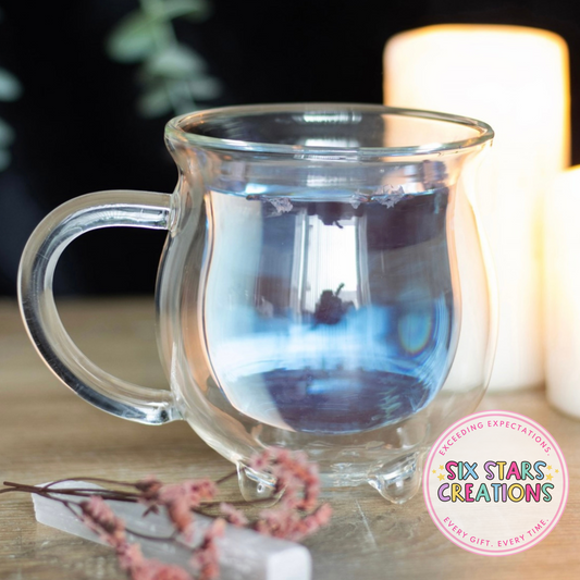 Clear Double Walled Glass Cauldron Mug