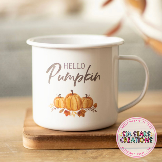 Hello Pumpkin Enamel Mug