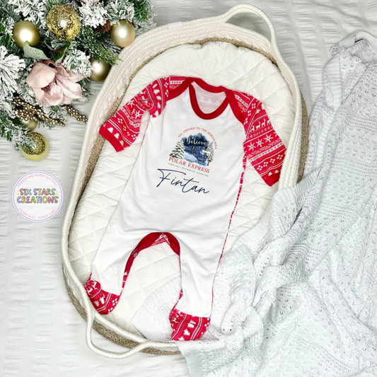 Personalised Polar Express Baby Romper