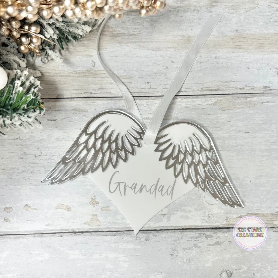 Heart and Angel Wing Memorial Decoration