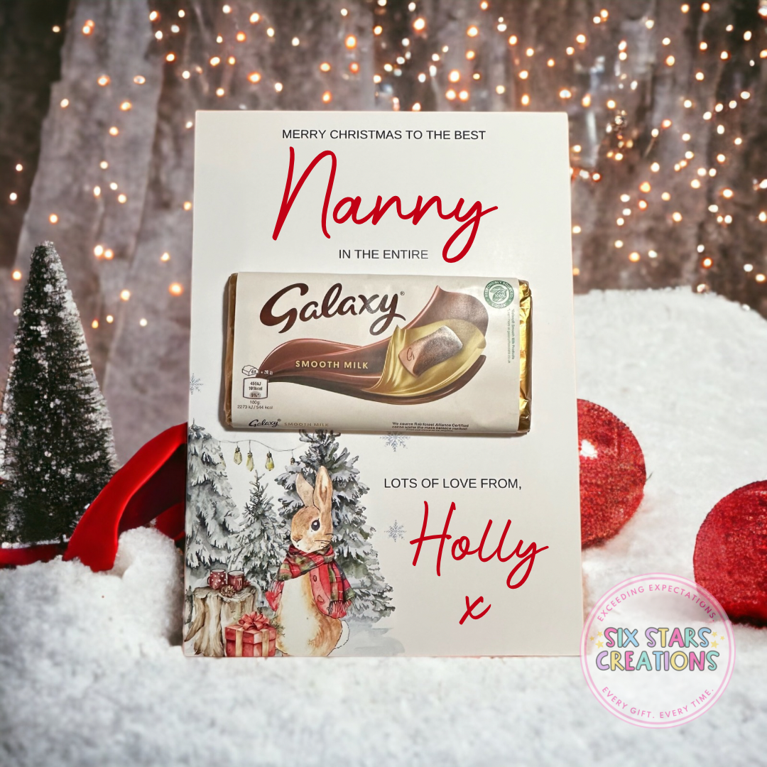 Red Winter Bunny Personalised “In The Entire Galaxy” Chocolate Gift