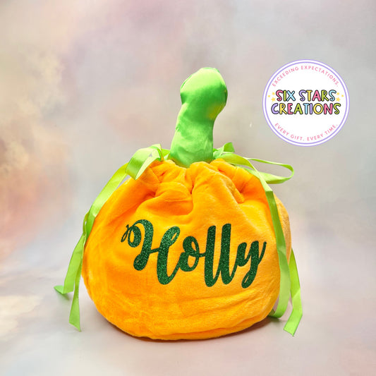 Personalised Pumpkin Halloween Treat Bag
