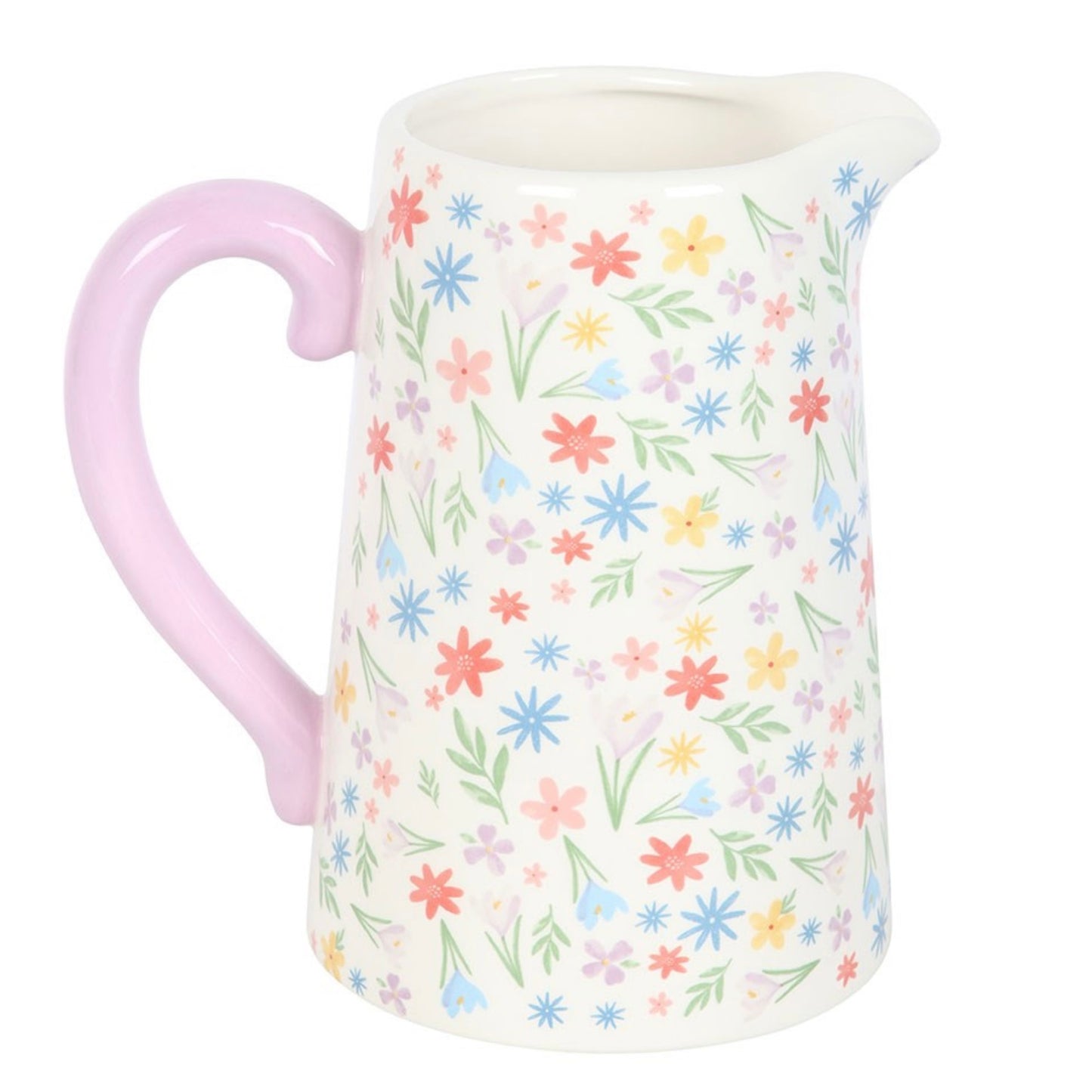 Spring Floral Print Ceramic Flower Jug