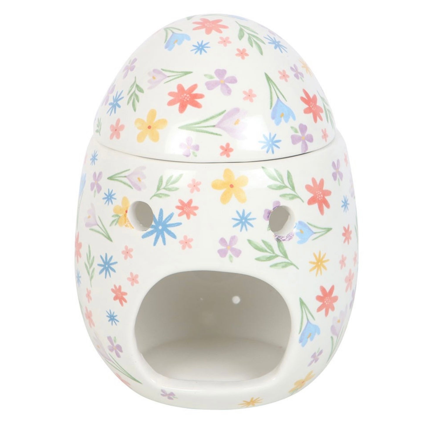 Spring Floral Print Egg Oil Burner and Wax Warmer