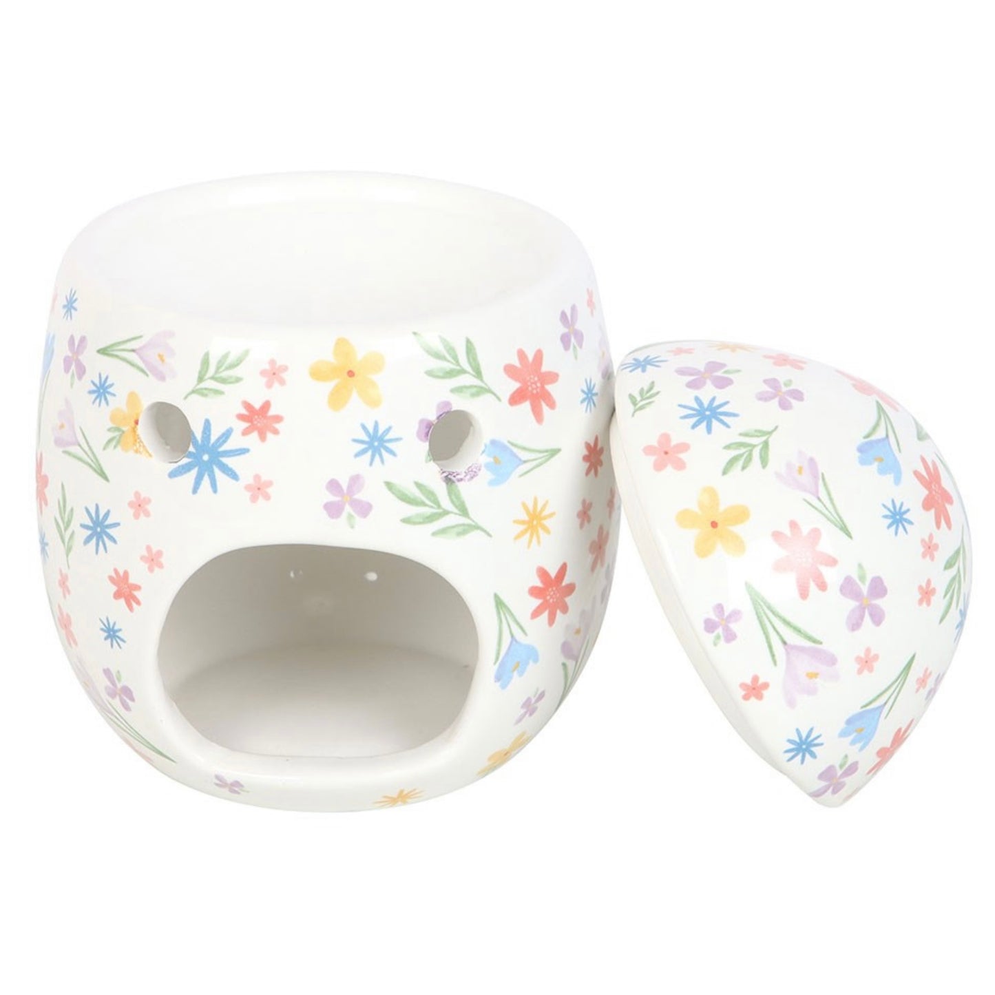 Spring Floral Print Egg Oil Burner and Wax Warmer