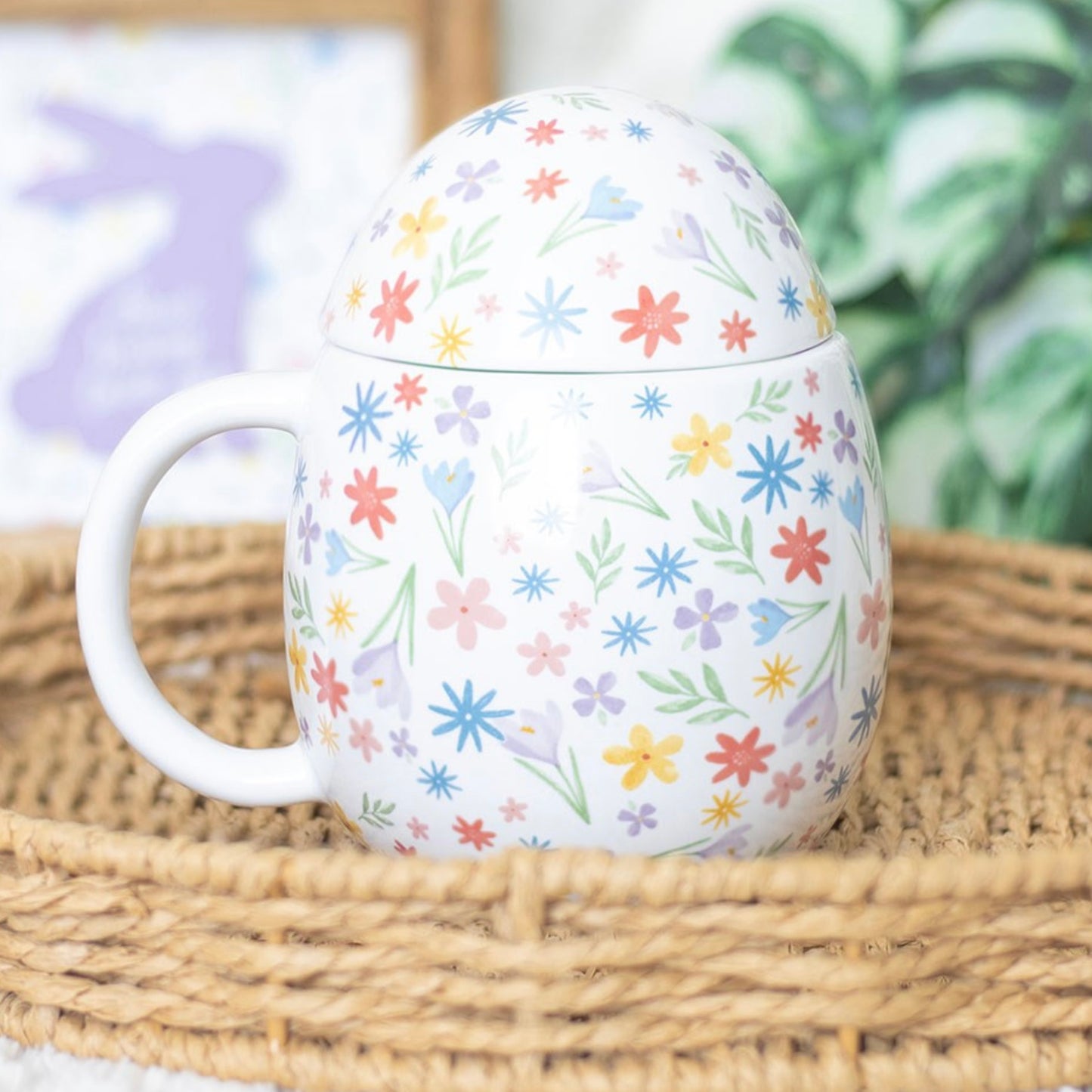 Spring Floral Print Egg Shaped Mug