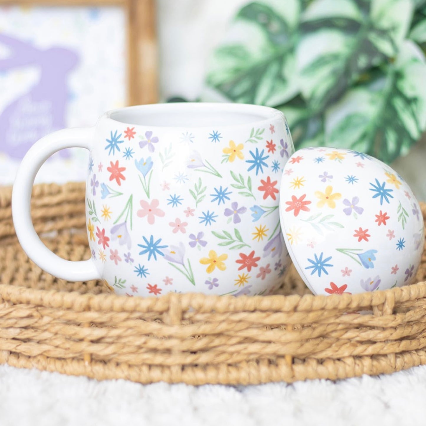 Spring Floral Print Egg Shaped Mug