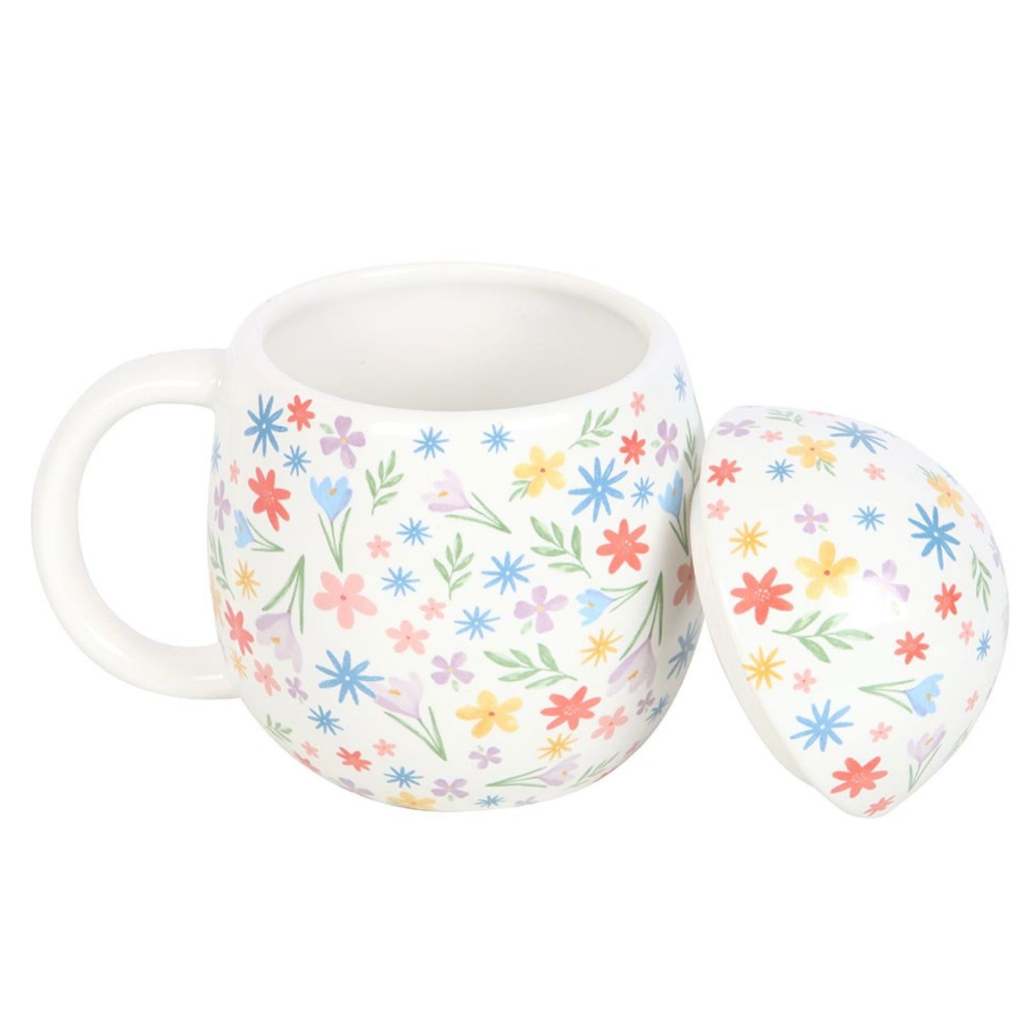 Spring Floral Print Egg Shaped Mug