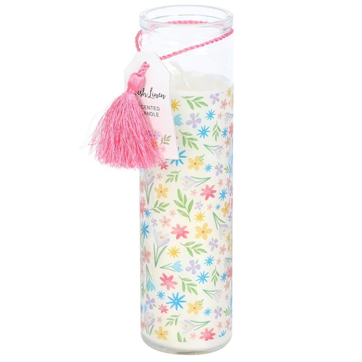 Spring Floral Print Fresh Linen Tube Candle