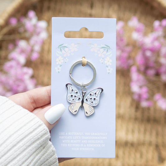 Silver Butterfly Keyring