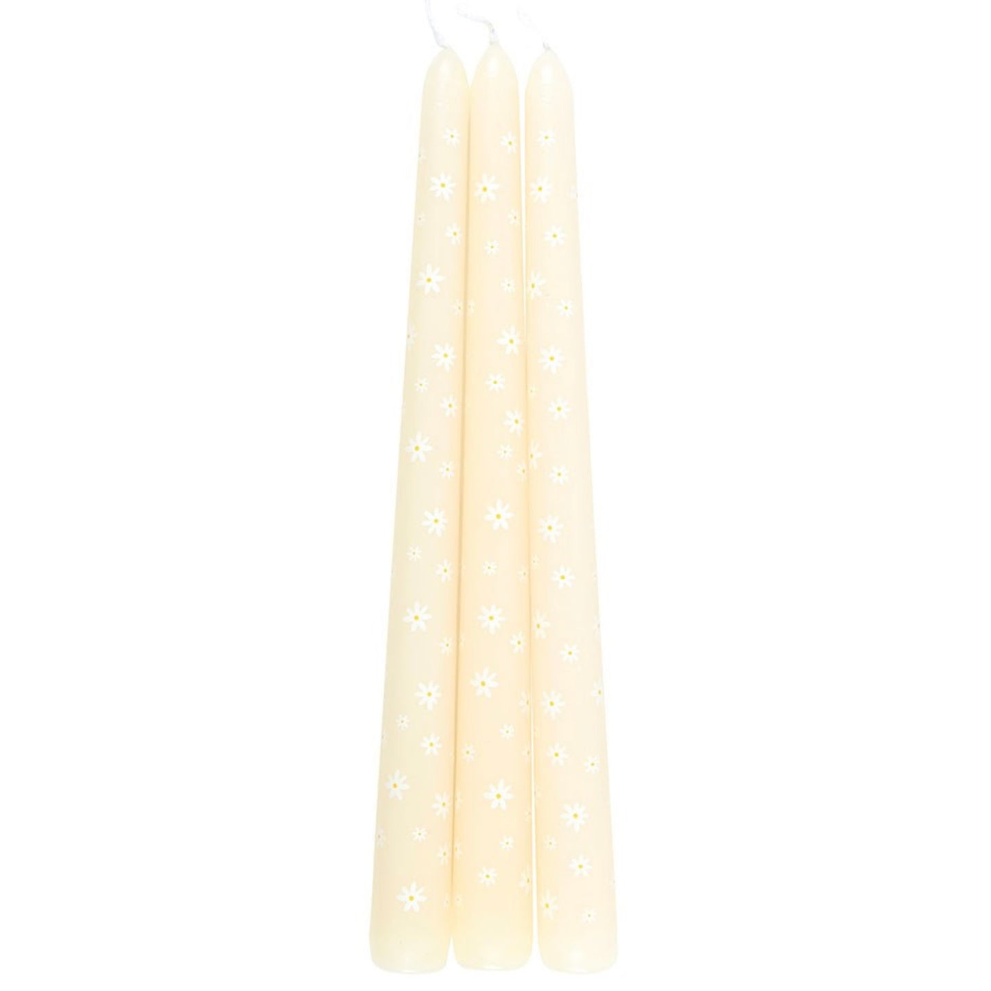 Set of 3 Carrot Patch Daisy Taper Candles