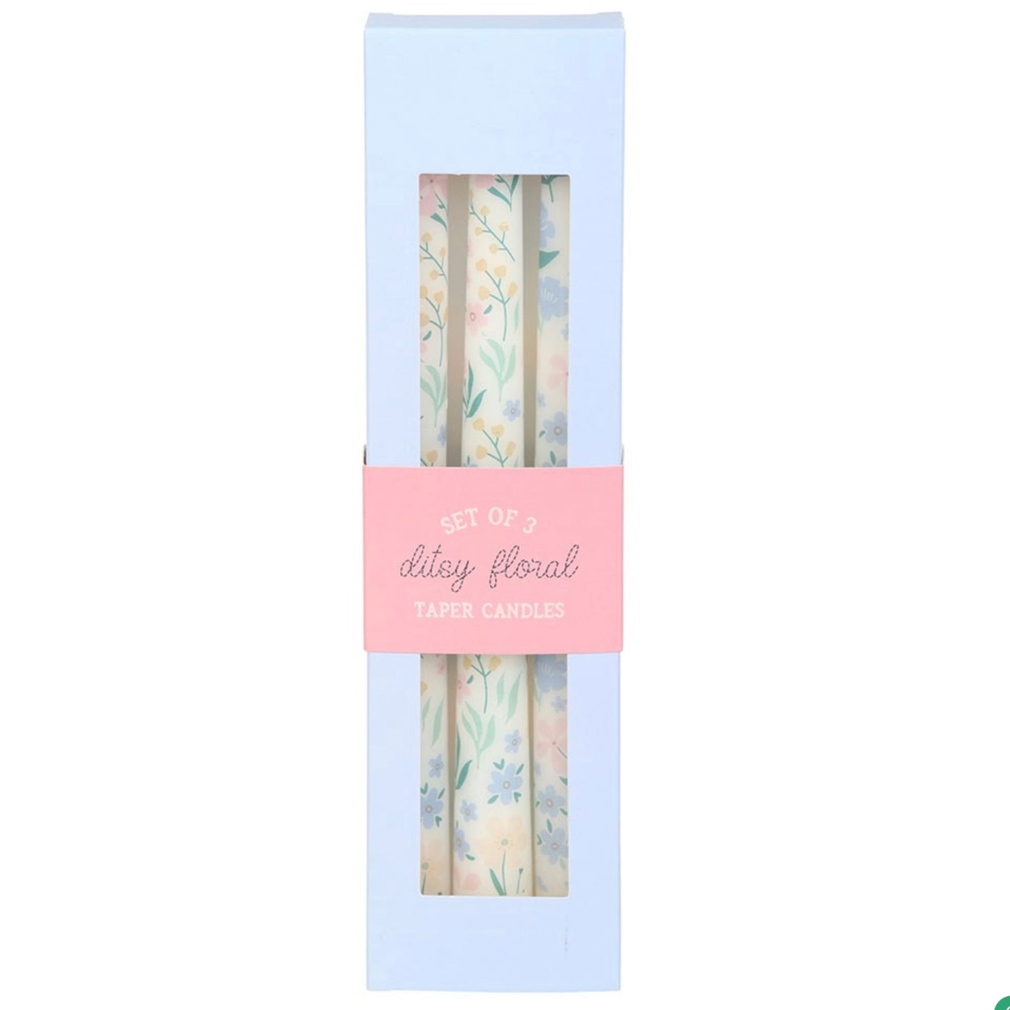 Set of 3 Ditsy Floral Taper Candles