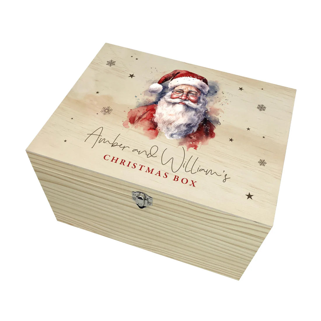 Personalised Wooden Traditional Santa Christmas Eve Box – Available in 4 Sizes