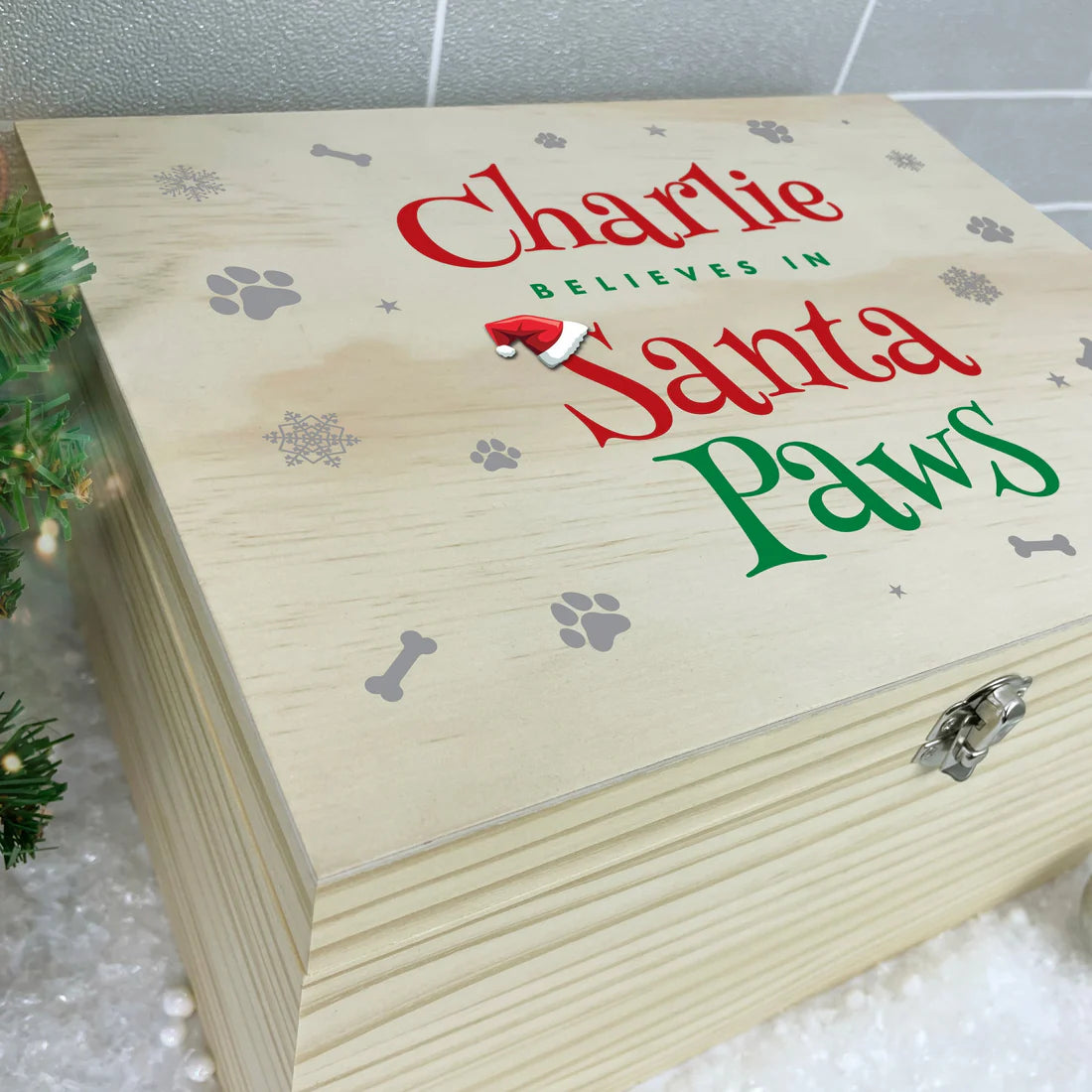 Personalised Santa Paws Pet Christmas Eve Box - 4 Sizes