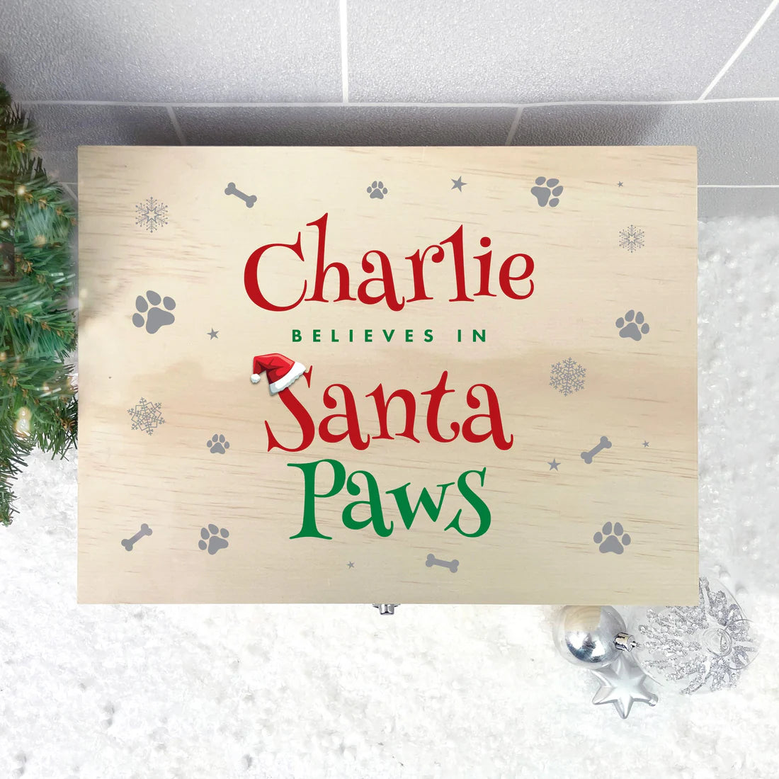 Personalised Santa Paws Pet Christmas Eve Box - 4 Sizes