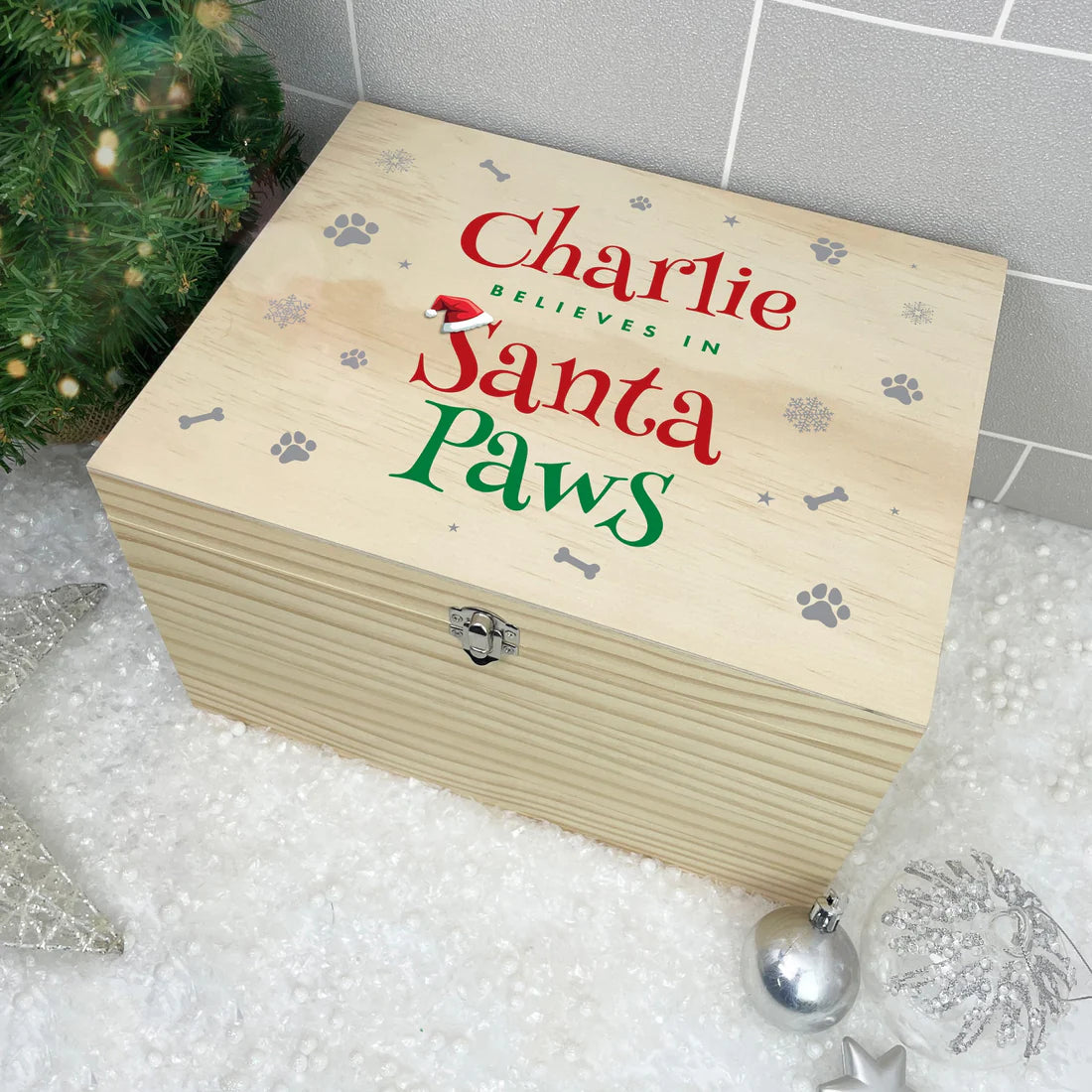 Personalised Santa Paws Pet Christmas Eve Box - 4 Sizes