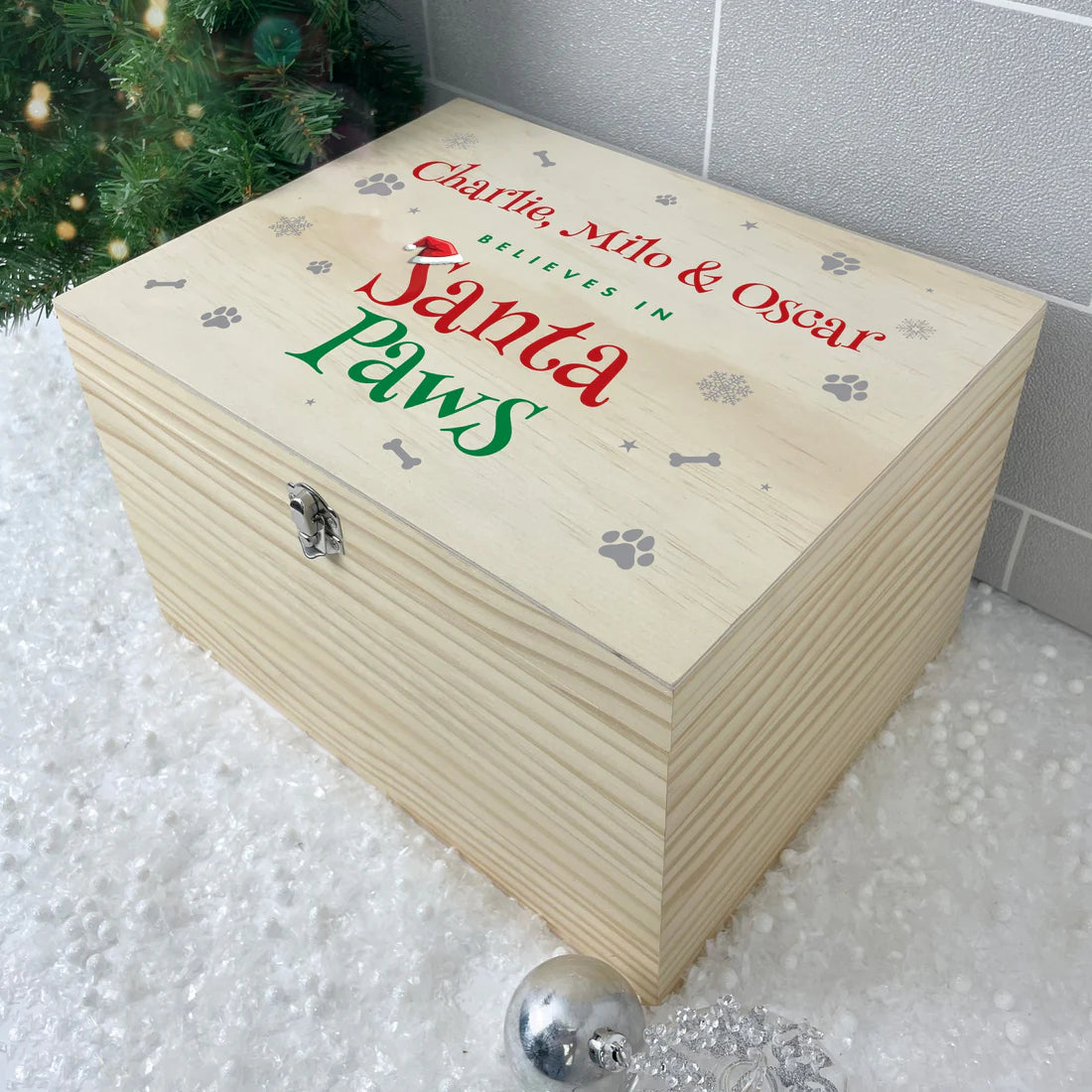 Personalised Santa Paws Pet Christmas Eve Box - 4 Sizes