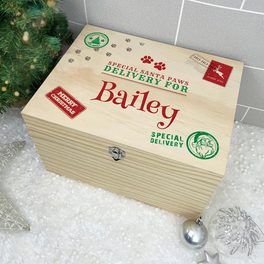 Personalised North Pole Stamp Pet Christmas Eve Box - 4 Sizes