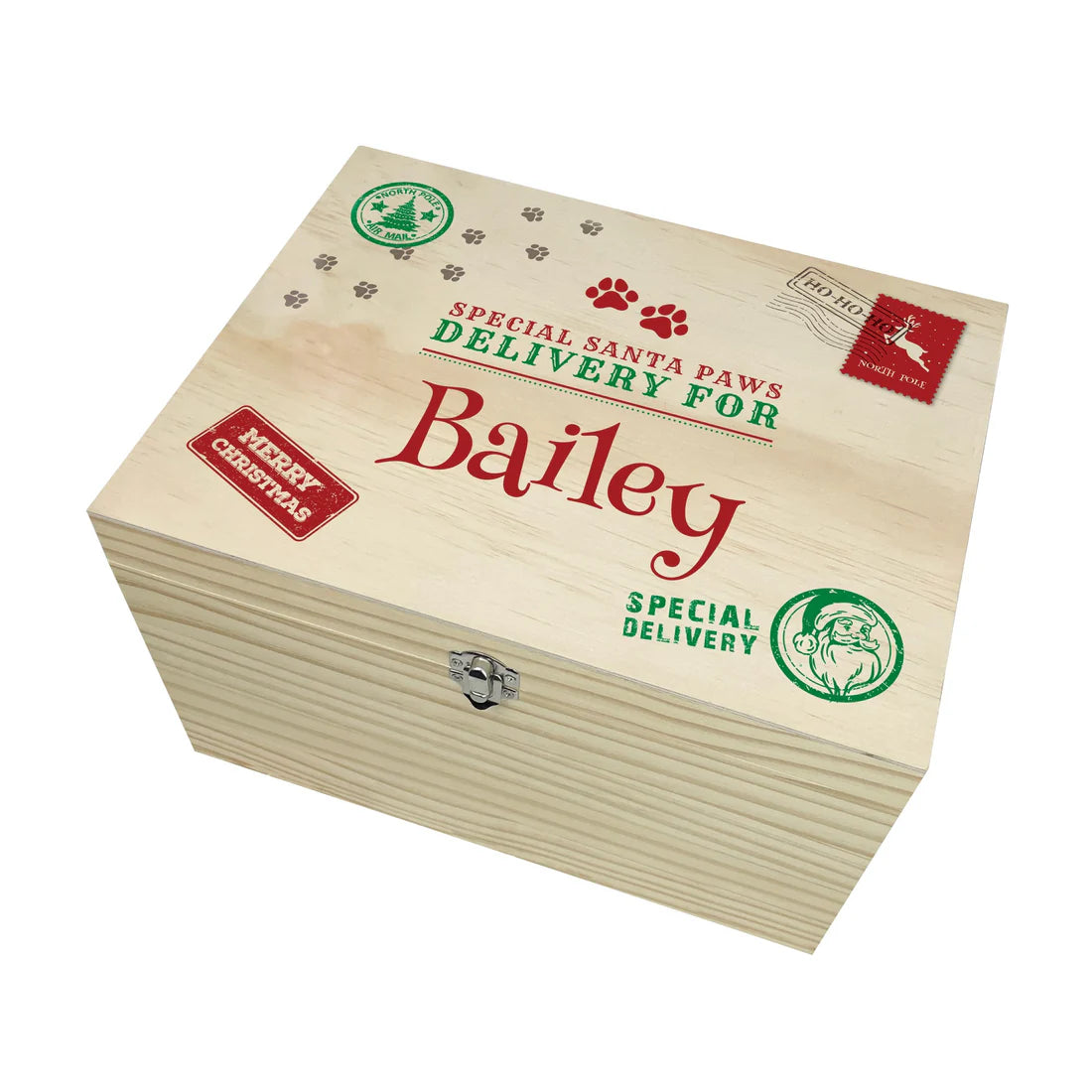 Personalised North Pole Stamp Pet Christmas Eve Box - 4 Sizes