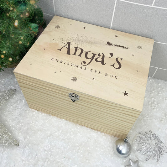 Personalised Santa Sleigh Christmas Eve Box - 4 Sizes