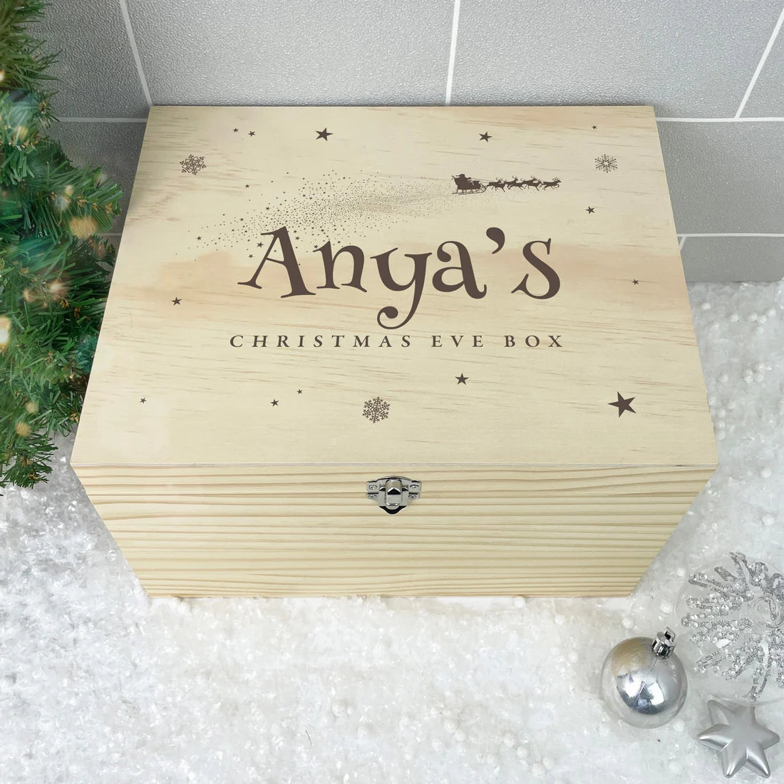 Personalised Santa Sleigh Christmas Eve Box - 4 Sizes