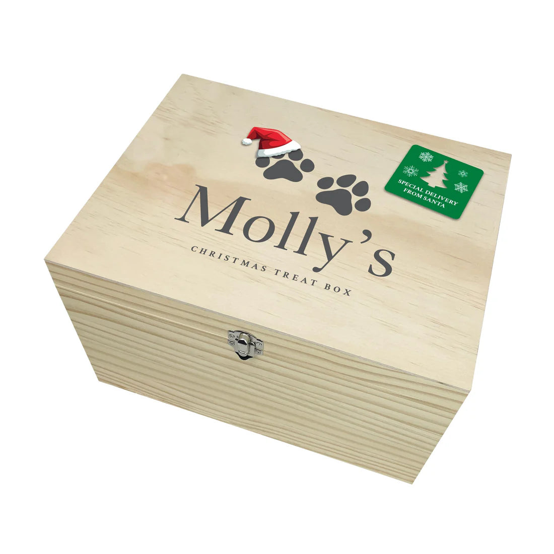 Personalised Santa Hat Paws Pet Christmas Eve Box - 4 Sizes