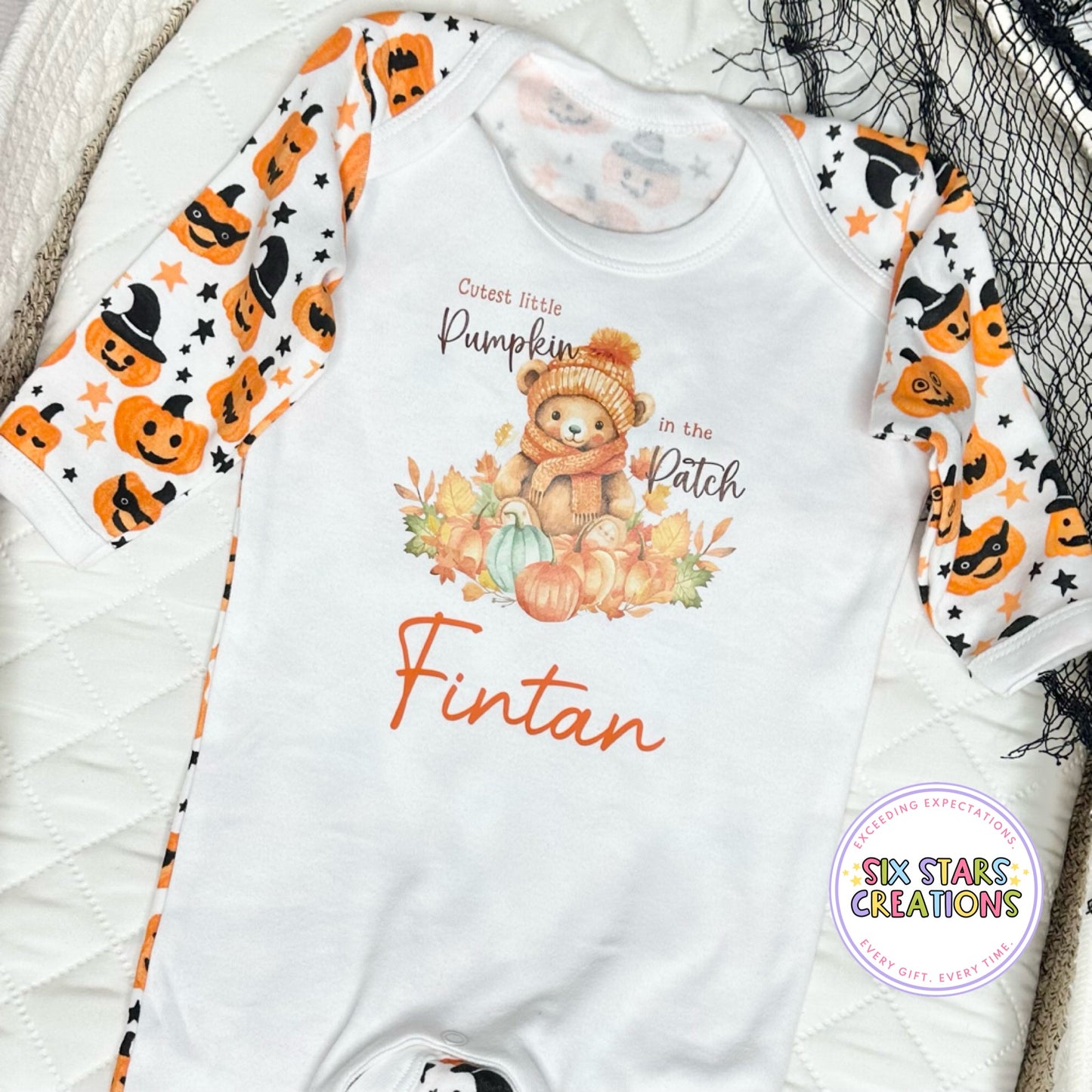 Personalised "Cutest Pumpkin In The Patch" Baby Romper