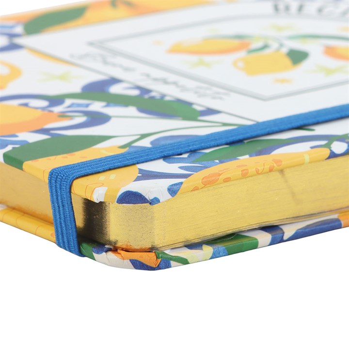 Italian Lemon Print A5 Recipe Journal