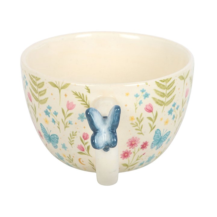 Luna Bloom Floral Print Mug with Butterfly