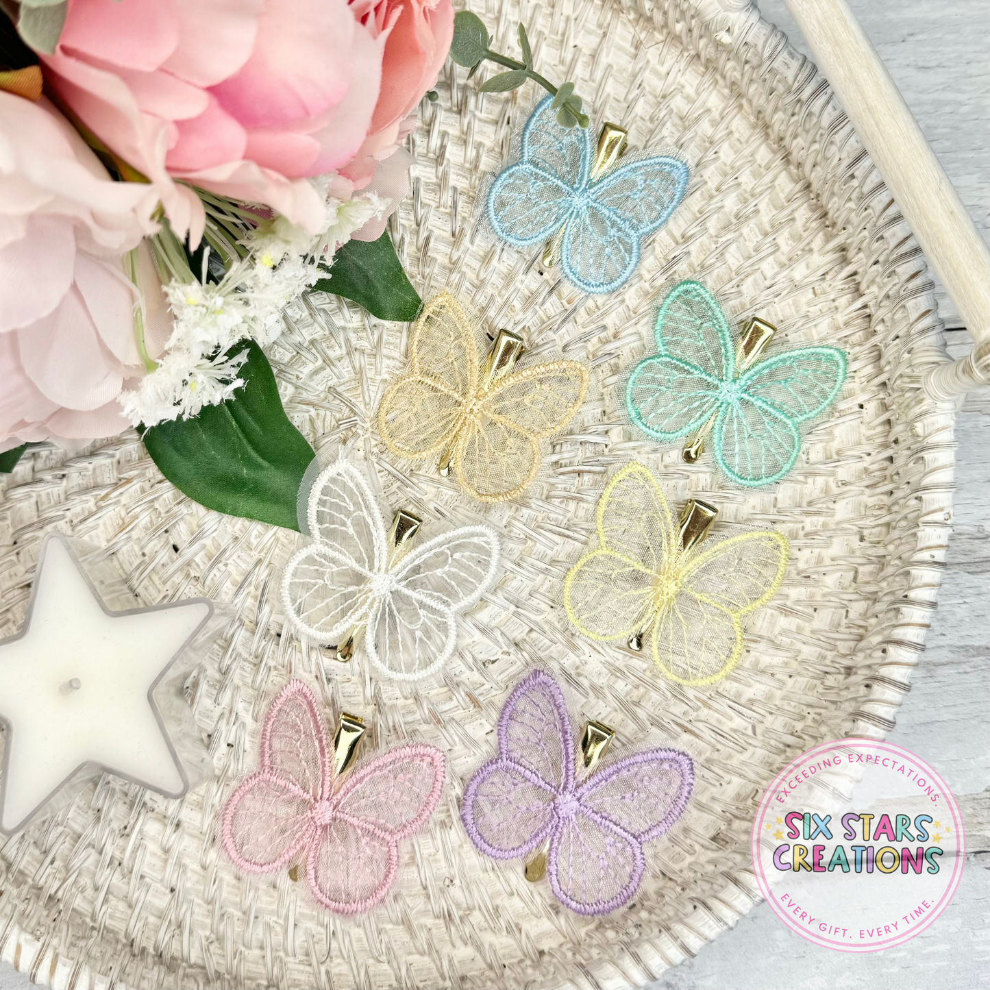 Lace Butterfly Clips