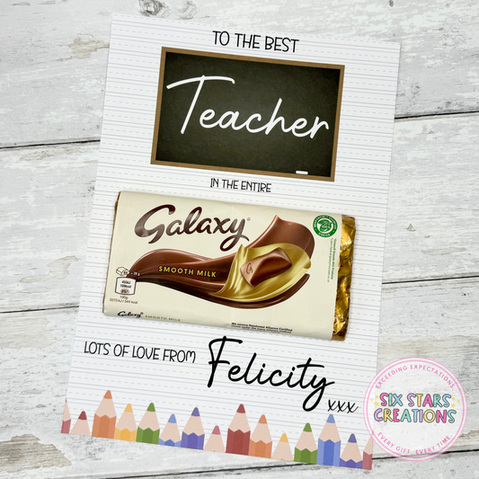 To The Best Teacher Personalised Chocolate Gift