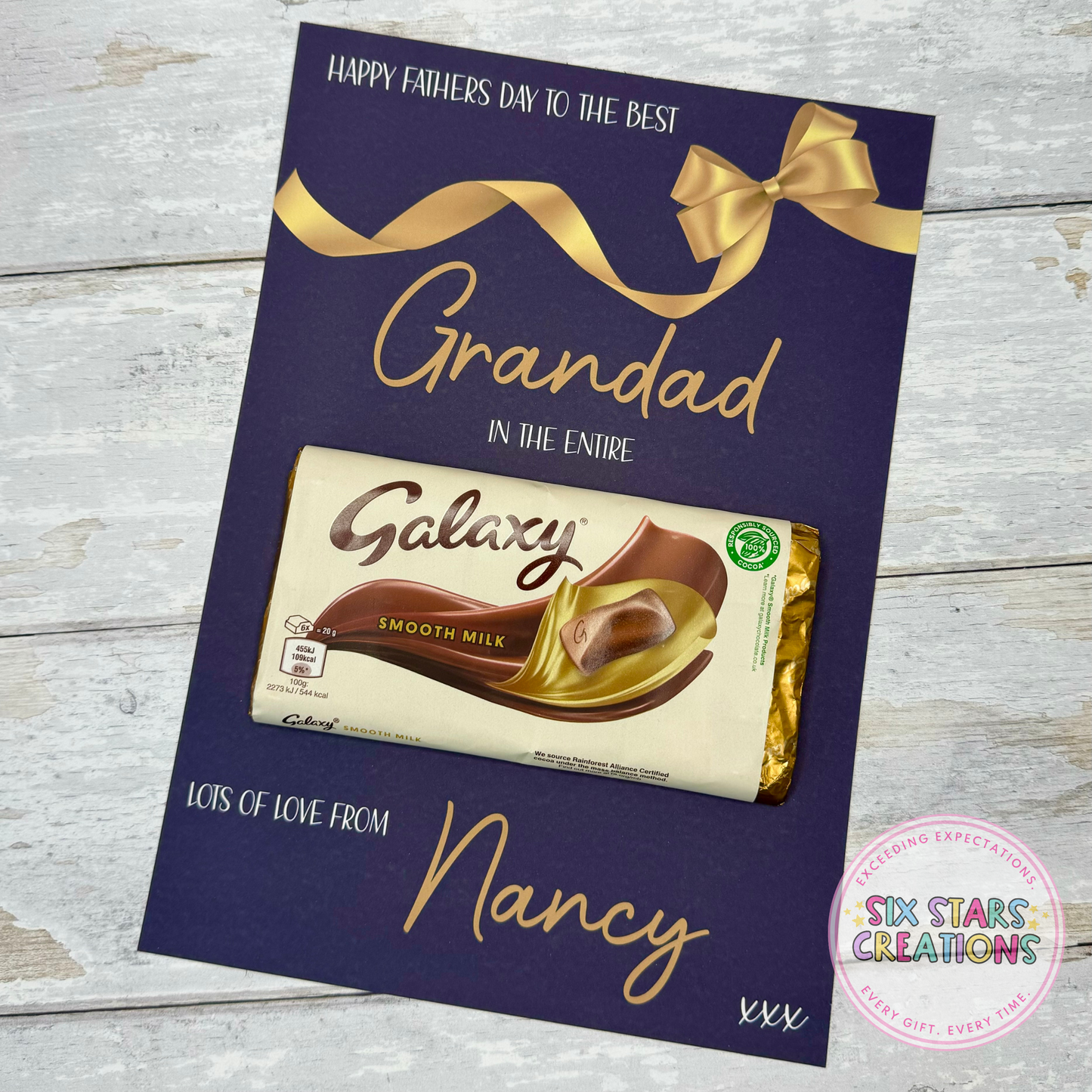 Happy Father's Day Personalised Chocolate Gift - Navy