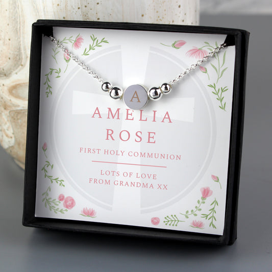 Personalised First Holy Communion Silver Plated Bracelet And Gift Box