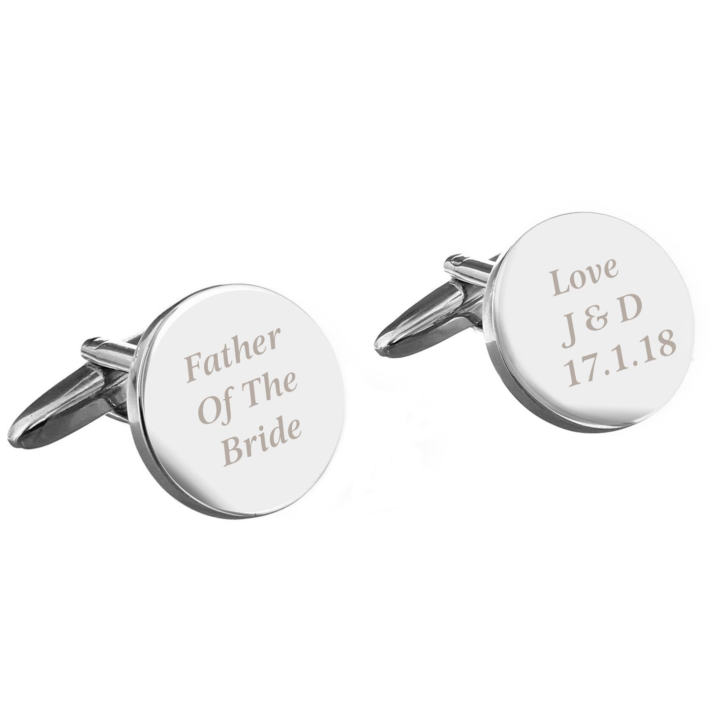 Personalised Round Cufflinks – Classic Gift Boxed Set