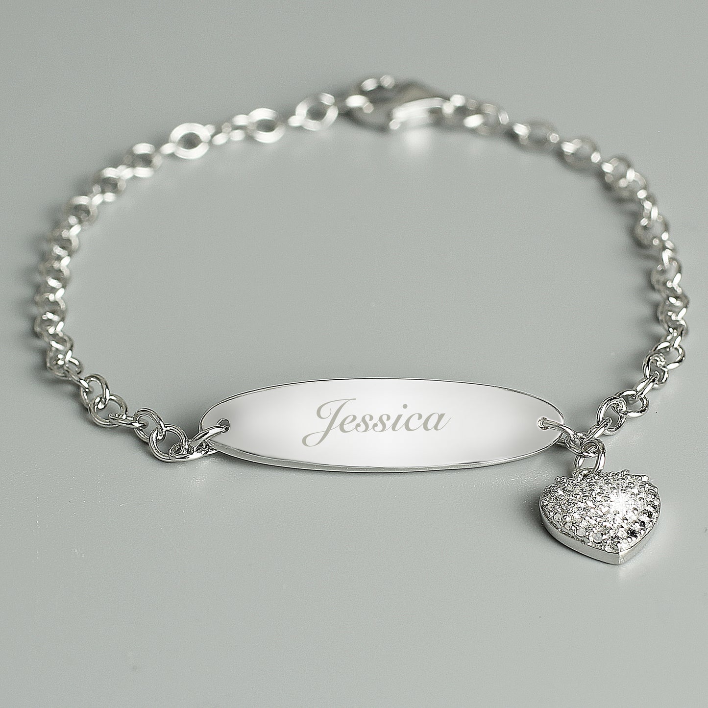 Personalised Children's Sterling Silver And Cubic Zirconia Bracelet