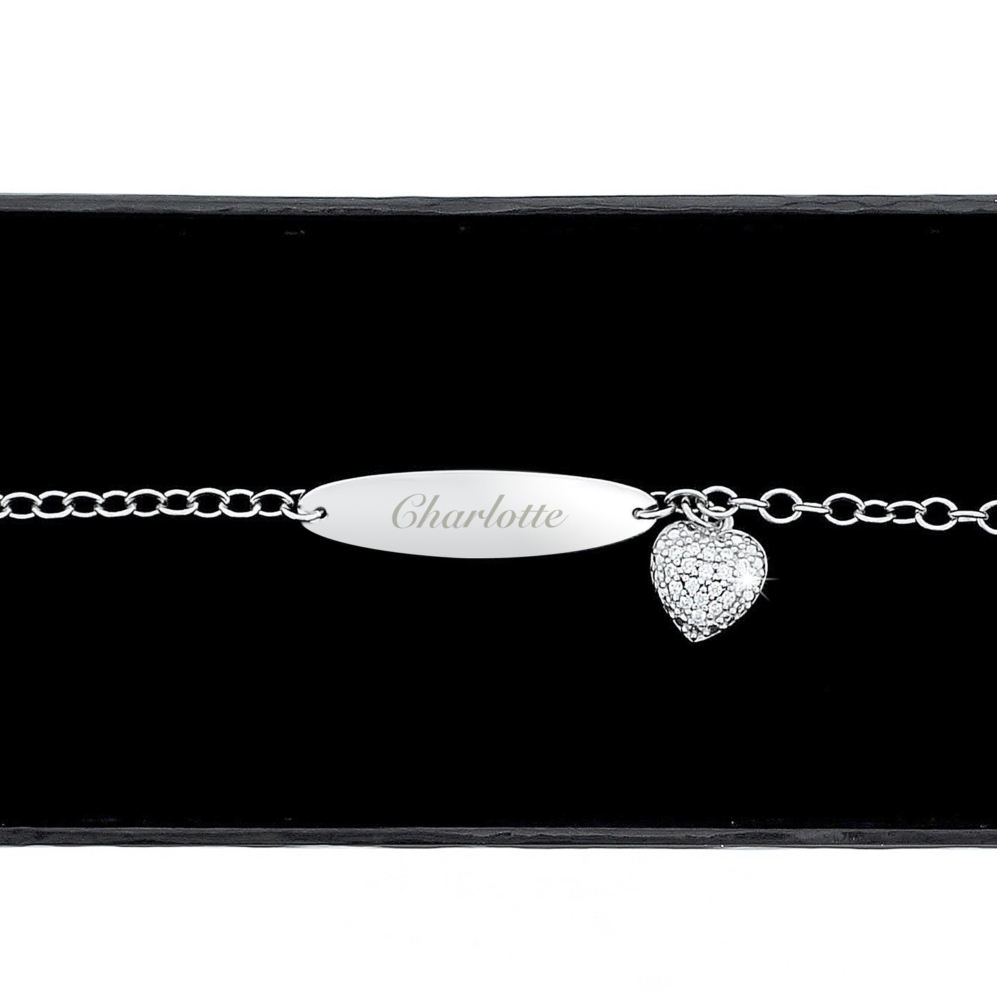 Personalised Children's Sterling Silver And Cubic Zirconia Bracelet