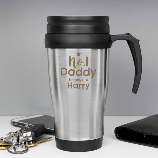 Personalised 'No.1 Daddy' Father's Day Travel Mug