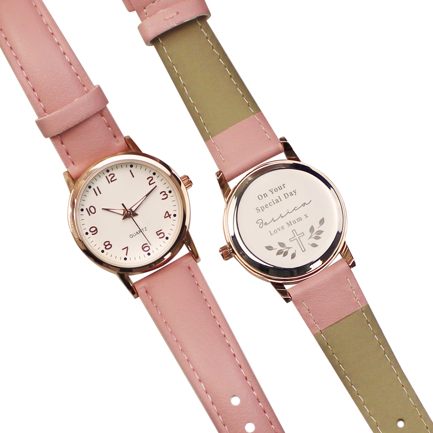 Personalised Holy Communion Pink Watch
