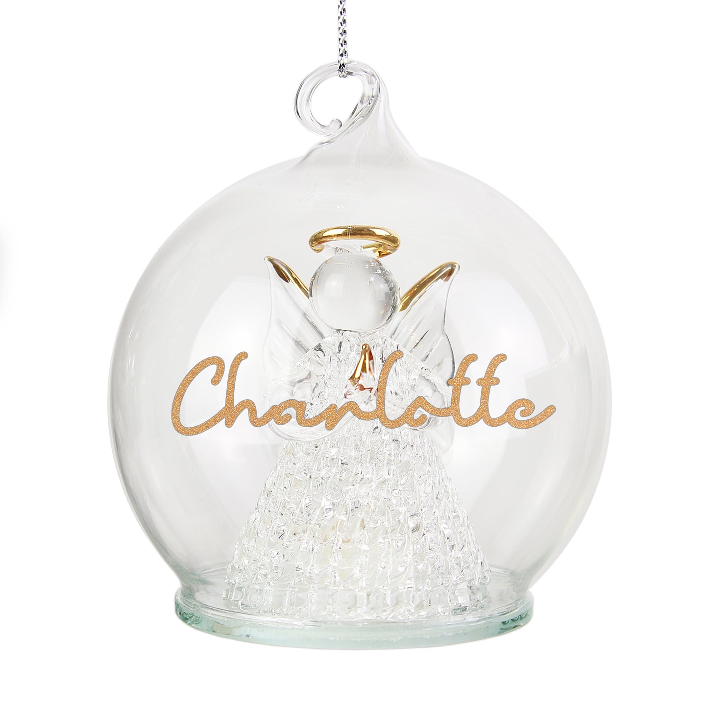 Personalised Christmas LED Angel Light Up Bauble