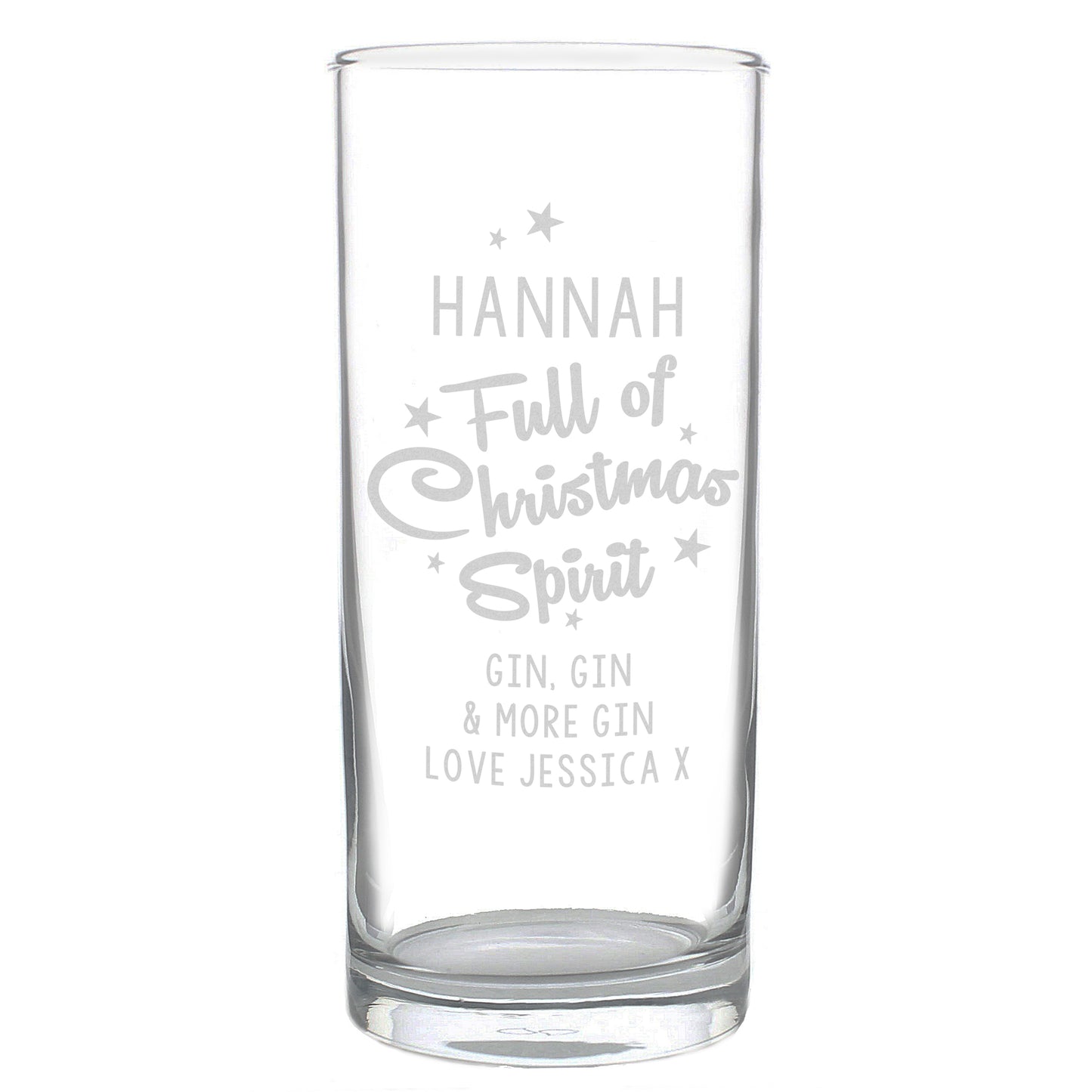 Personalised 'Full Of Christmas Spirit' Hi Ball Glass Gift Boxed