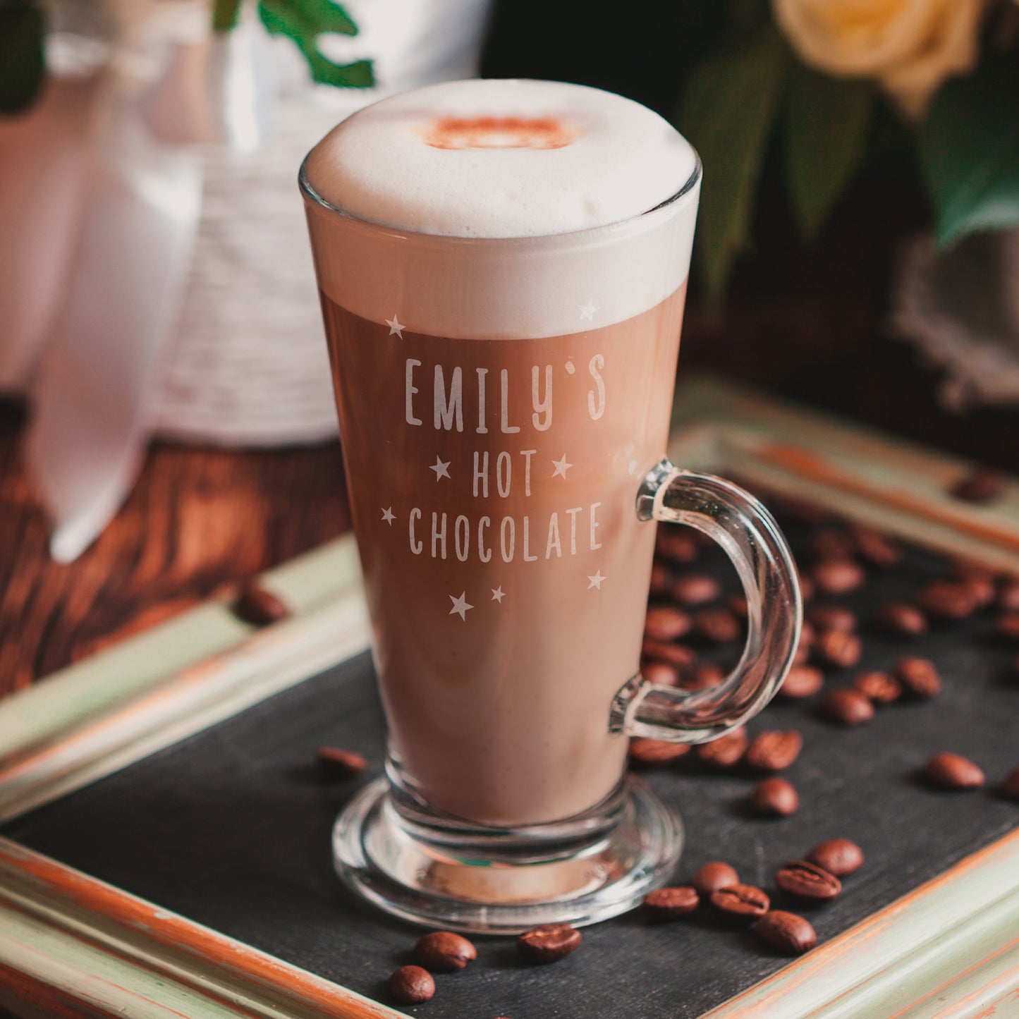 Personalised Stars Hot Chocolate Glass
