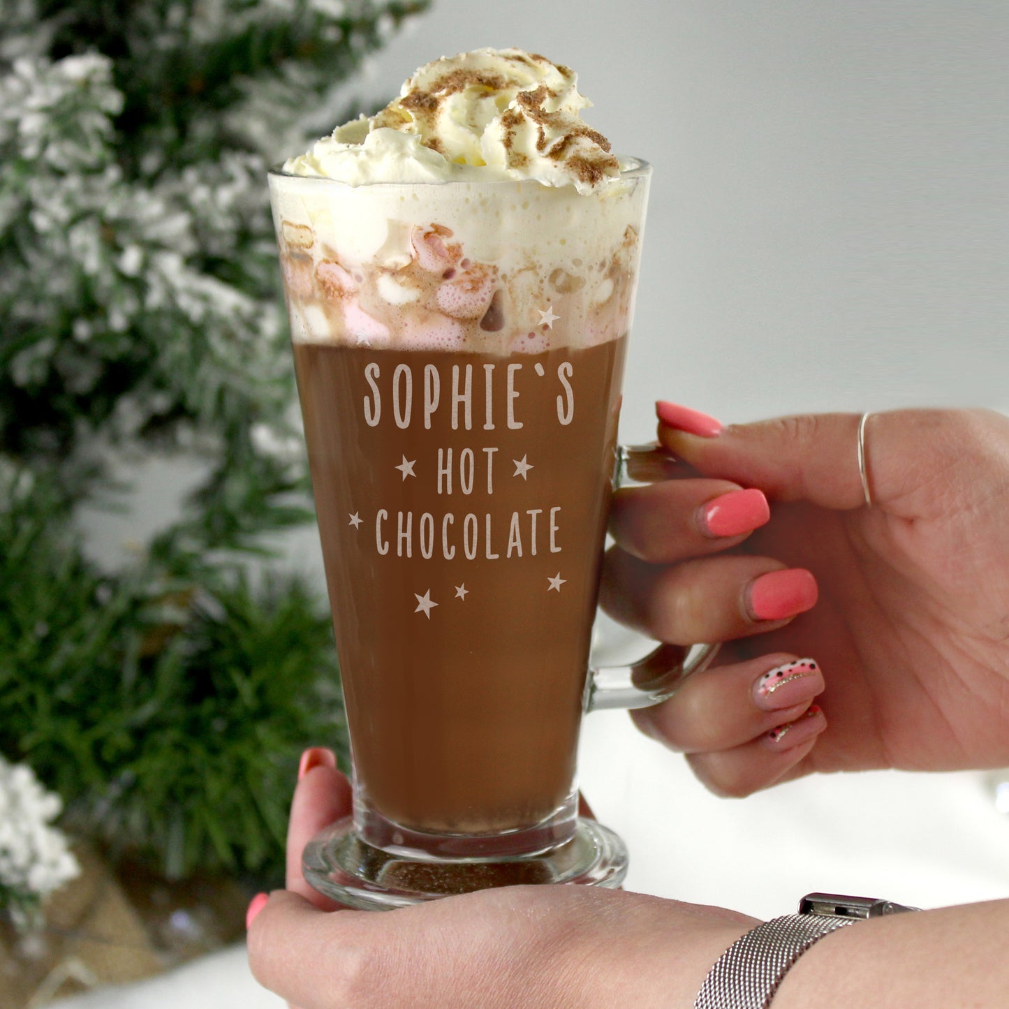 Personalised Stars Hot Chocolate Glass