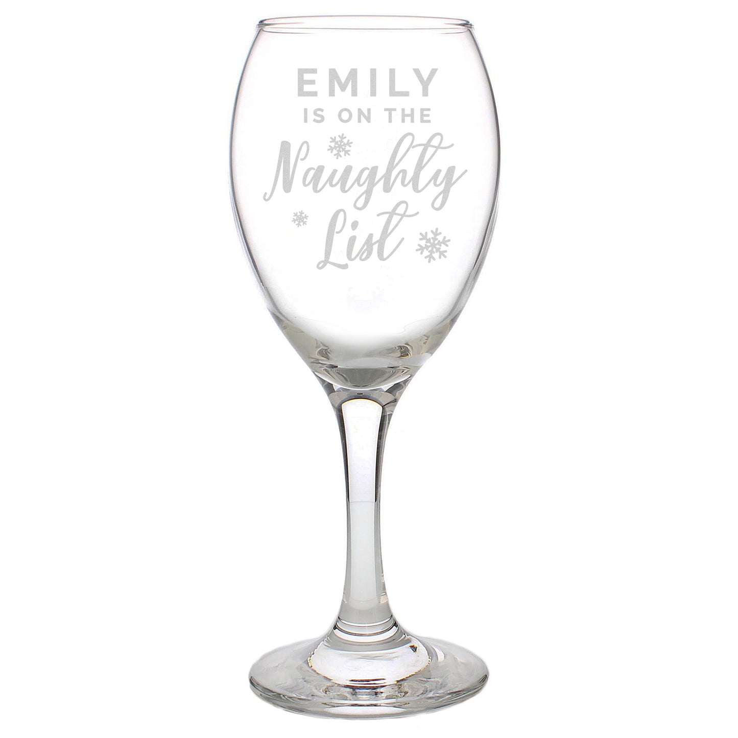 Personalised 'I'm On The Naughty List' Wine Glass Gift Boxed