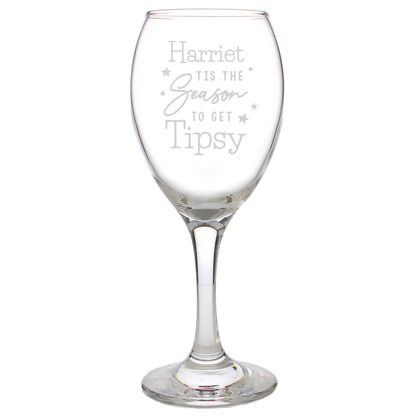 Personalised 'Tis The Season To Get Tipsy' Wine Glass Gift Boxed