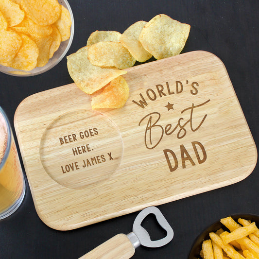 Personalised 'World's Best' Wooden Coaster And Tray Father's Day Gift