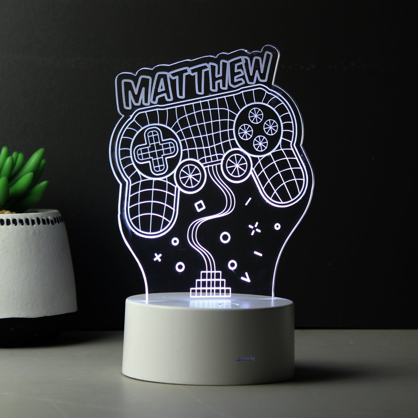 Personalised Gaming Controller LED Night Light