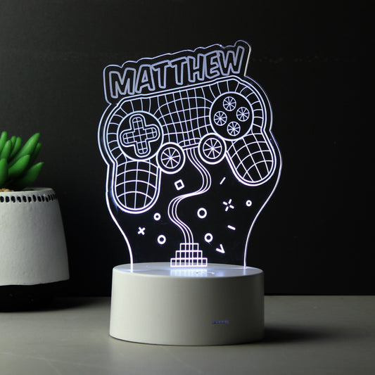 Personalised Gaming Controller LED Night Light