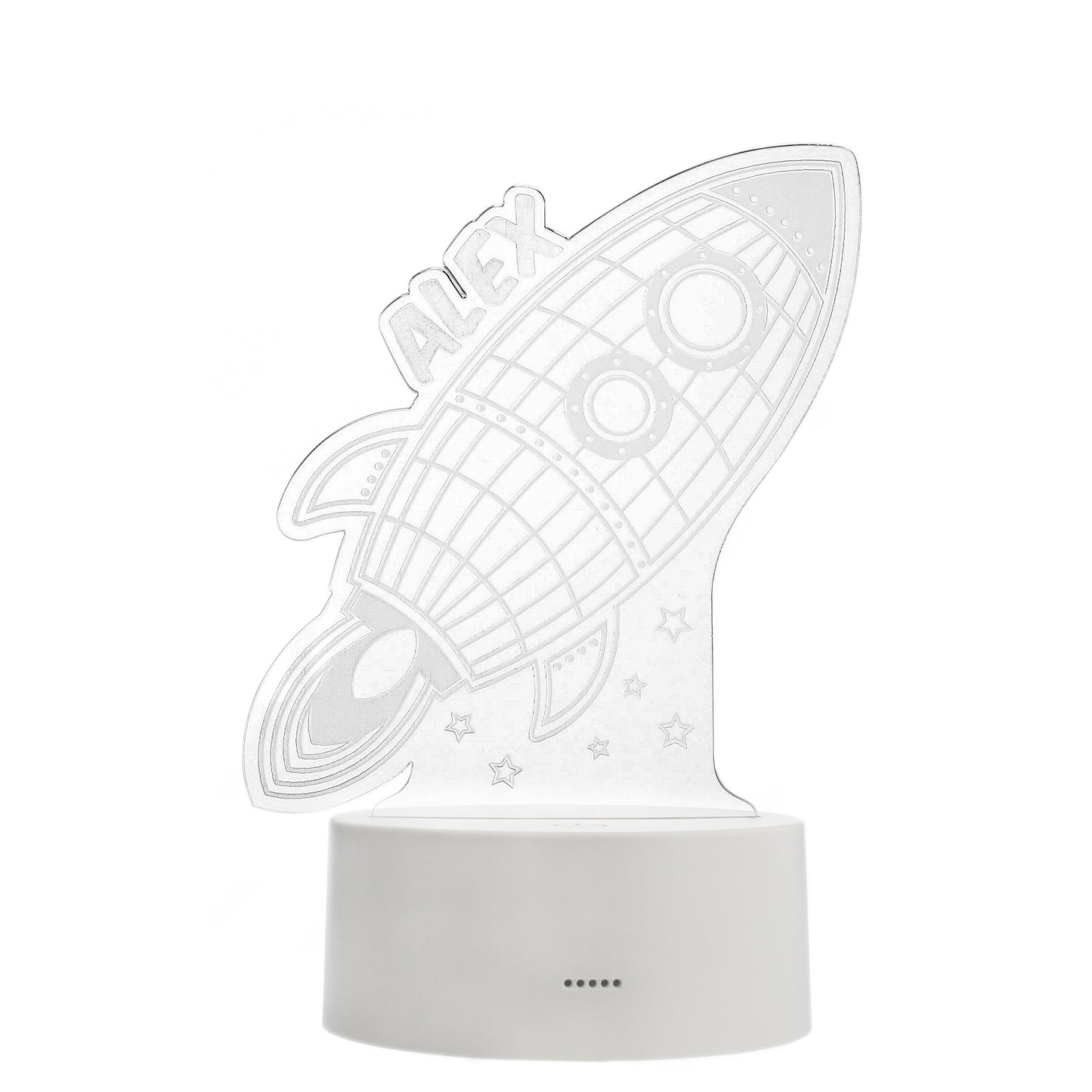 Personalised Space Rocket LED Colour Changing Night Light