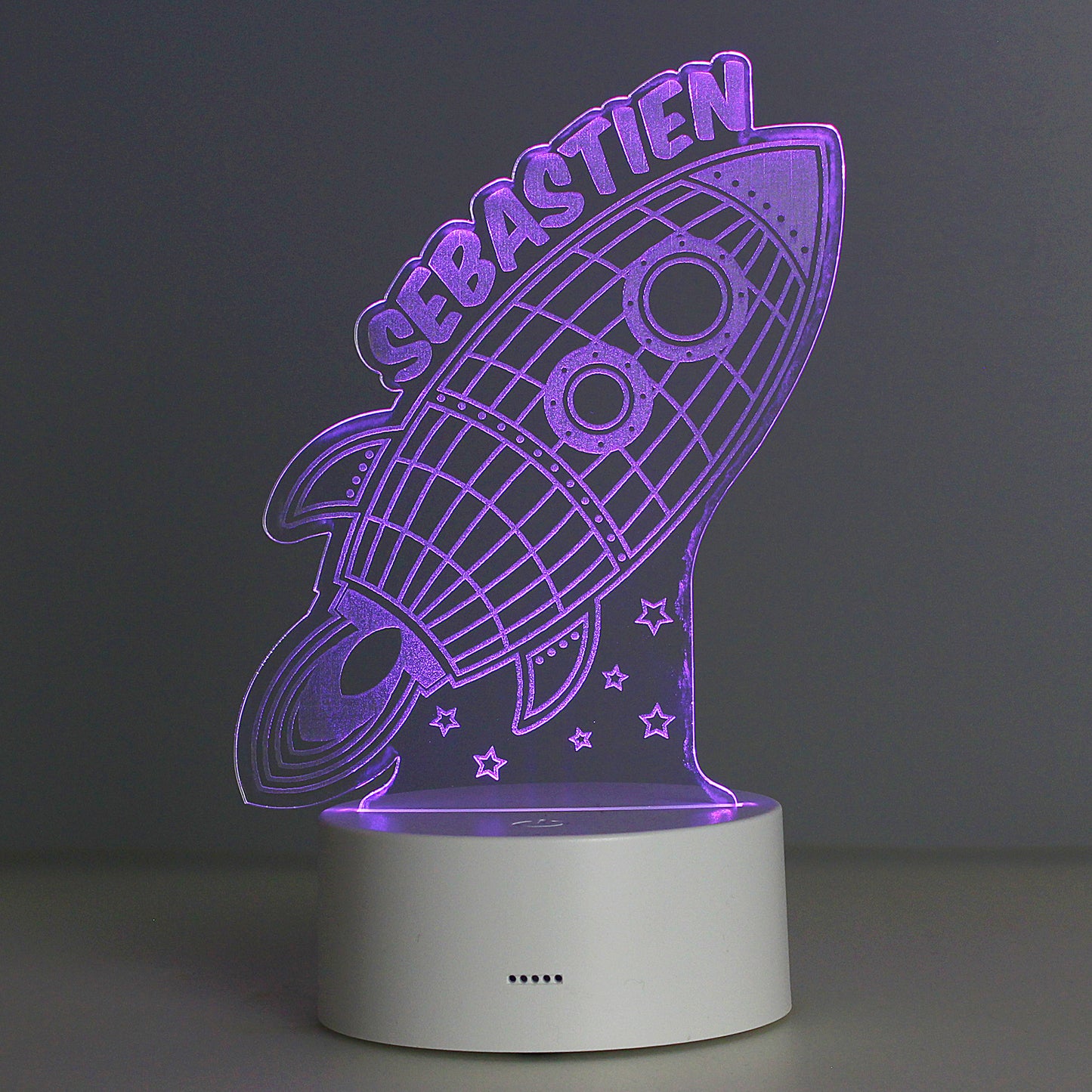 Personalised Space Rocket LED Colour Changing Night Light